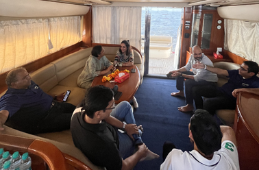 Yacht view across Mumbai Harbour